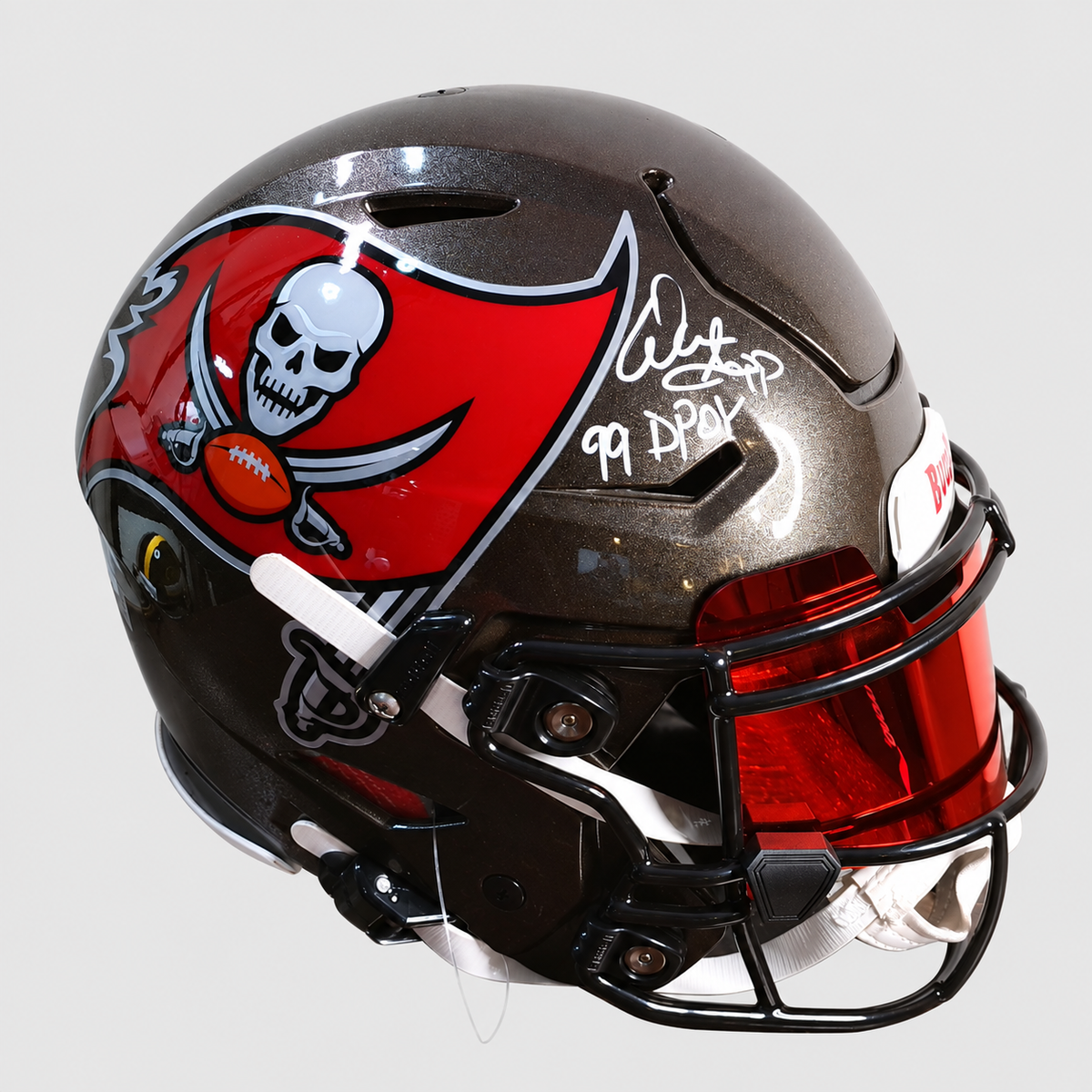 Warren Sapp Signed Tampa Bay Buccaneers Riddell SpeedFlex Helmet – “99 DPOY” Inscription – Fanatics Authentic