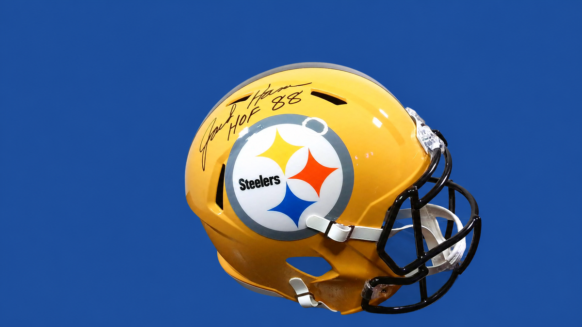 Jack Ham Signed Steelers Gold Replica Helmet – HOF 88 Inscription – JSA Witnessed