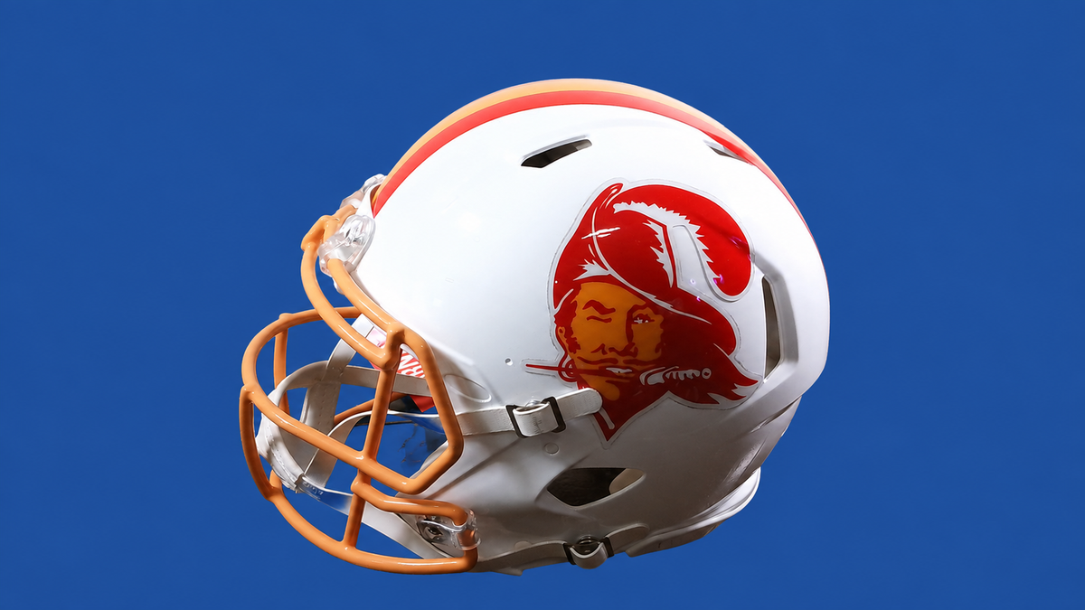 Bucky Irving Signed Buccaneers Throwback Speed Authentic Helmet – “Go Bucs” – Fanatics
